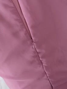 SHEIN Tween Girls Elegant Back To School Party Summer Dusty Pink Chiffon Rnd Neck Twisted Waist Dress Sixth Form,Graduation,Party - Dusty Pink - View 7