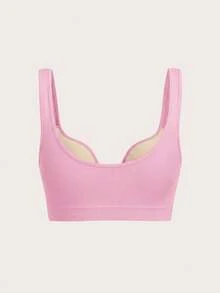 SHEIN Velisys 2件組女款素色休閒日常運動內衣 - 彩色 - 查看 4