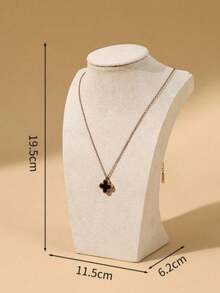 1pcWhite PU Leather Simple H-Shaped Human Figure Necklace Storage Display Stand, Home Jewelry Organizer For Necklaces And Bracelets, Small Decorative Item For Jewelry Store Showcase Back To School - Multicolor - View 8