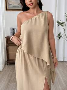 Plus Size Modest Sets - Khaki - View 2