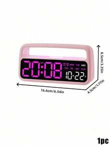 1 Pieza Reloj Despertador Digital LED con Luz Nocturna de Mesita, Doble Alarma, Pantalla de Fecha y Día, Función DST, Brillo Ajustable, Reloj de Escritorio Moderno para Dormitorio Decoración del Hogar - Multicolor - Ver 15
