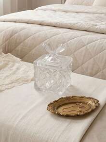 Cirelle 1pc Crystal Glass Storage Jar Details With Delicate Accents For Cozy Diningroom Delivering Exquisite Presence For Aesthetic Display - Multicolor - View 7