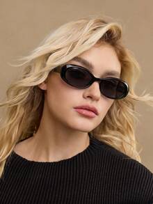 MOTF PREMIUM Gafas de moda con montura completa de forma ovalada - Negro oscuro - Ver 7