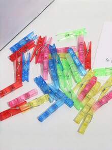 Plastic Clips, Photo Clips, Colorful Mini Photo Clips, Transparent Acrylic Clips, Wholesale For Christmas Decorative String Lights. - multicolor - View 2