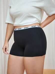 Bralution Celana Dalam Boxer Kasual Wanita Ukuran Besar dengan Motif Huruf untuk Sehari-hari - MultiWarna - View 7