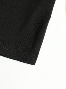 Manfinity Homme 大尺碼男士拼色休閒百搭通勤旅行短袖 Polo 衫 - 黑色 - 查看 4