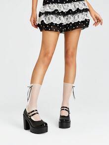 ROMWE Goth Zapatos de tacón para mujer - Cuero negro brillante - Ver 2