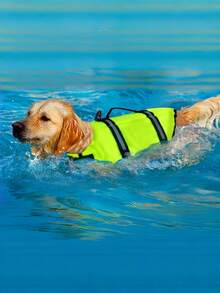 Dog Life Jacket, Adjustable Dog Swimsuit, Shark Style High Buoyancy With Rescue Handle, Suitable For Small, Medium And Large Dogs Swimming And Rowing - Green - View 12