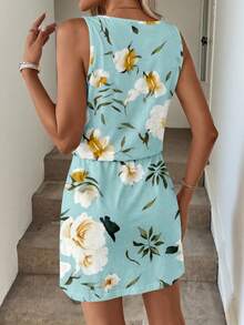 SHEIN LUNE 女款休閒印花短洋裝，適合春夏穿著 - 彩色 - 查看 3
