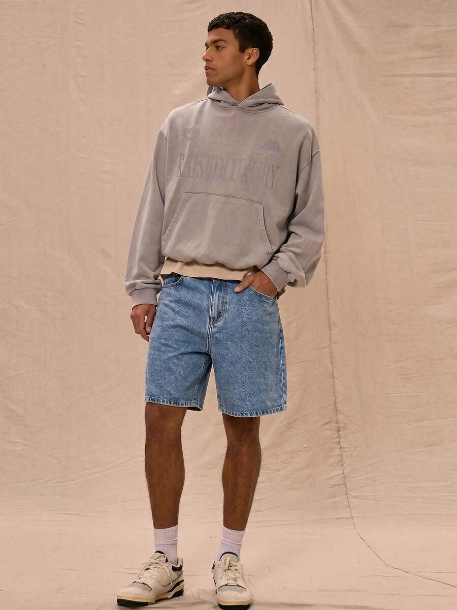 Musero Shorts vaqueros de denim lavado para hombre, estilo básico, jorts esenciales para cápsula de primavera y verano - Bronce - Ver 1