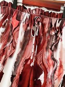 EMERY ROSE Pantalones de pierna ancha de talla grande para mujer, tejido regular, casual para uso diario y desplazamientos en otoño/invierno, multicolor - Rojo - Ver 4