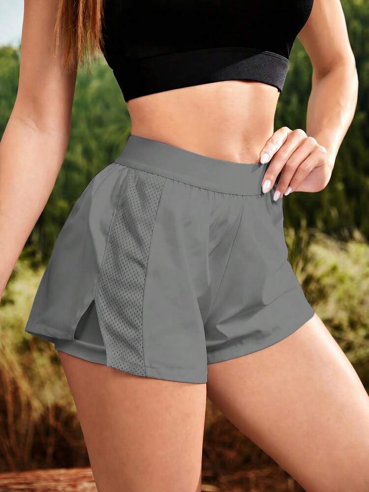 Powerista Women's Casual Versatile Split Hem Athletic Shorts - Grey - View 6