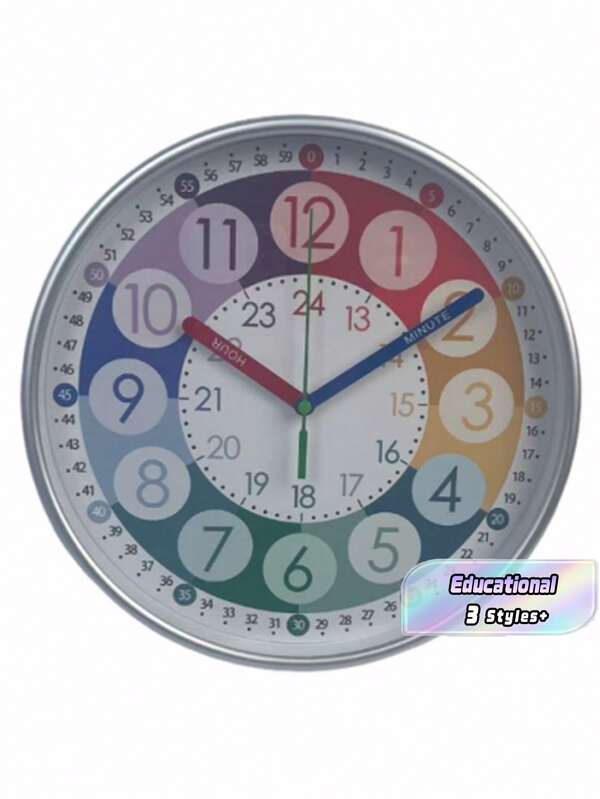Colorful Children's Learning Number Clock, - Suitable For Bedroom, Kids Room, Living Room, Classroom Decor And Gift (Batteries Not Included) Home Decor