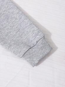 SHEIN 女款美式復古字母印花不對稱肩 2合1 吊帶短版運動衫，寬鬆休閒甜辣風 - 灰色 - 查看 7