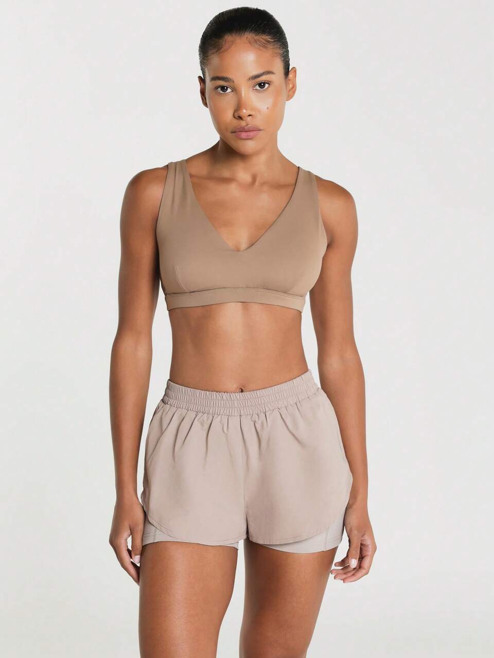 11SKNDS Elastic Waist Running Shorts With Built-In Liner Double Layer Woven Active Mini Shorts Lightweight Summer Workout Training Fitness Quick Dry 2-In-1