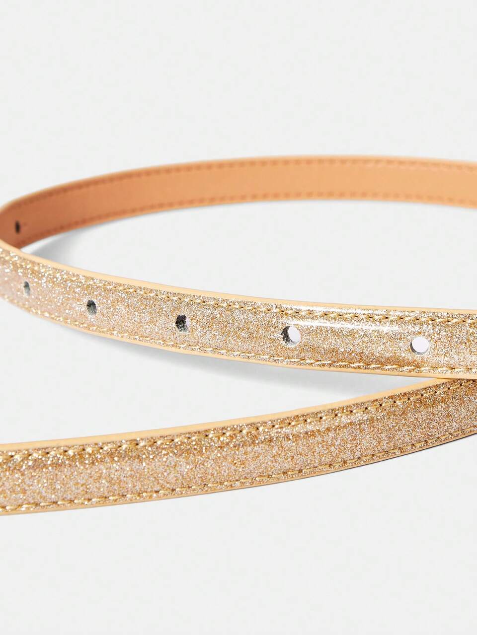 PRE GOLD STAR LEATHER IRREGULAR METAL BUCKLE BELT
