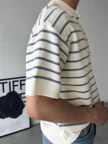 DAZY Men's Striped Summer Knit Top - Multicolor - View 6