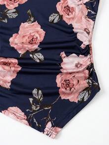 SHEIN 女款夏季休閒花卉印花背心上衣 - 藏蓝色 - 查看 5