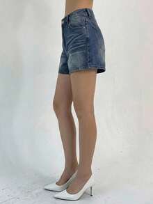 DAZY Women's Loose Casual Versatile Denim Shorts With Pockets - Blue - View 3