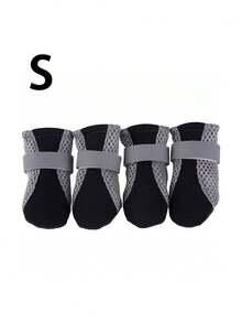 Scarpe estive per cuccioli, scarpe per animali domestici, scarpe in rete per cani per tutte le stagioni, forniture per gatti e cani, scarpe per cani di piccola taglia, stile traspirante e confortevole - nero - Visualizzare 7