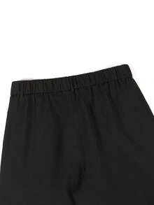 Manfinity Mode Men's Solid Color Pleated Pocket Casual Business Dress Pants - Black - View 4