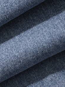 DAZY Atasan Jeans Kasual Gaya Korea Longgar Berhiaskan Rhinestone untuk Wanita - Biru - View 3