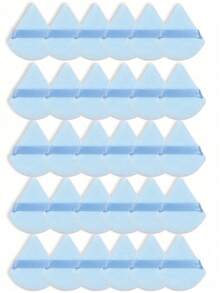 50Pcs/40Pcs/30Pcs/20Pcs/10Pcs/5Pcs Velvet Triangle Powder Puff Facial Makeup Tools Air Cushion Powder Puff Reusable Makeup Sponge Makeup Gadgets Loose Powder Puff Wet And Dry Dual-Use Powder Puff Hot Weather Makeup Essentials Beach Makeup Tools - Blue - View 8