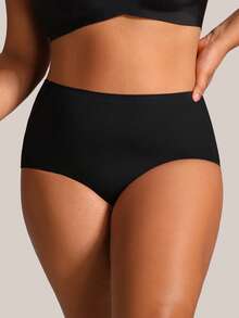 Barelissa 1pc Women's Seamless Plus Size Panties - Black - View 3