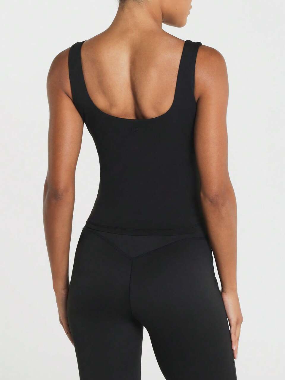 11SKNDS Square Neck Sleeveless Crop Tank Top With Built-In Support, Soft Stretch Fabric, Ideal For Yoga Pilates And Everyday Casual Wear