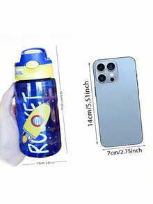 Una botella de agua de 500ml/17oz con tapa abatible y pajita, portátil y a prueba de fugas, adecuada para actividades al aire libre, fitness y viajes, lo que la convierte en un regalo perfecto para Año Nuevo, San Valentín, Día de la Madre y Pascua. - Multicolor - Ver 3