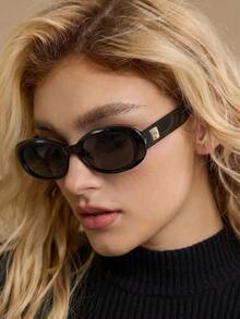 MOTF PREMIUM Gafas de moda con montura completa de forma ovalada - Negro oscuro - Ver 5