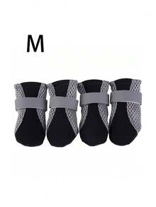Scarpe estive per cuccioli, scarpe per animali domestici, scarpe in rete per cani per tutte le stagioni, forniture per gatti e cani, scarpe per cani di piccola taglia, stile traspirante e confortevole - nero - Visualizzare 14