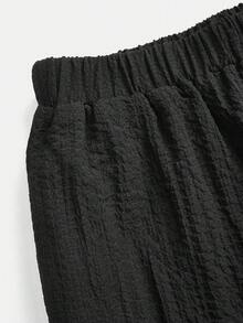SHEIN LUNE 女款休閒白色黑色襯衫與長褲3件套秋季服裝套裝 工作服 日常度假早午餐辦公室旅行城市短途綠色條紋 - 綠色 - 查看 12