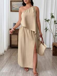 Plus Size Modest Sets - Khaki - View 4