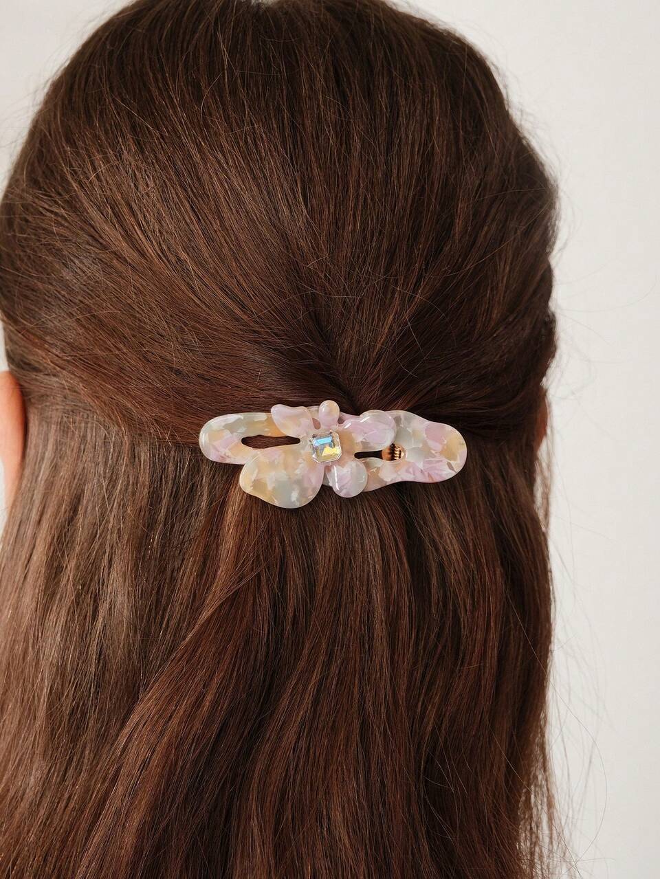 2 RHINESTONE ACETATE FLOWER HAIRPINS