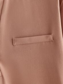 HIMLAND Men's Solid Color Long Sleeve Button Half-Placket Casual Shirt - Apricot - View 4