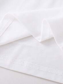 SHEIN Casuvi Kids 女童字母印花拼色T恤與翻蓋口袋工裝褲2件式夏季套裝 - 紅色 - 查看 8