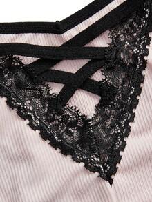 AltBold 3pcs/Pack Lace Patchwork Ribbed Comfortable Bikini Briefs - Multicolor - View 8