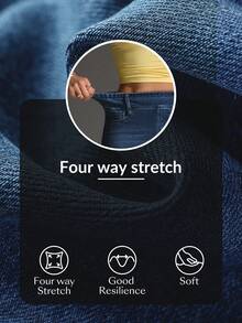 Flexra Women's Fashion Versatile Denim Skirt With Pockets And Front Slit - Dark Wash - View 7