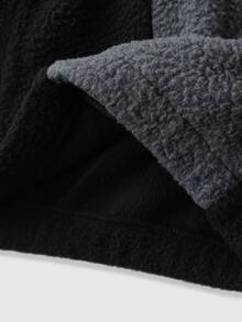 ROMWE MEN Street Life Men's Autumn/Winter Letter Print Black & Gray Colorblock Fashion Versatile Vest - Multicolor - View 3