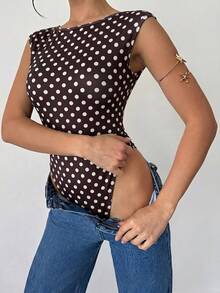 Firerie Body elegante y romántico para mujer con estampado de lunares sexy, adecuado para fiestas, vacaciones, bodas, cumpleaños - Multicolor - Ver 8