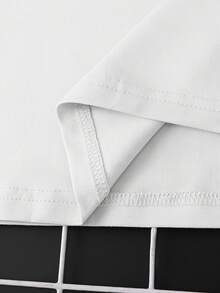 Manfinity Homme Camiseta De Manga Corta Para Hombre Con Cuello Redondo Y Color Sólido - Blanco - Ver 5