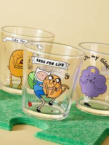 ADVENTURE TIME X SHEIN 卡通冒險角色 11.50oz/340ml 透明玻璃杯，印花飲水杯，適用於水、果汁、汽水、冰咖啡和調酒，適合居家、辦公室及日常使用 - 無色 - 查看 6