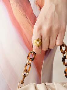 MOTF PREMIUM PRE GOLD PLATED SUN STONE RING - Yellow Gold - View 5