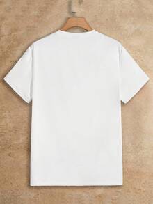 Manfinity RebelGame Casual Men's Plus Size Cartoon Print Short Sleeve T-Shirt For Daily Wear Men's Graphic T Shirt - White - View 5