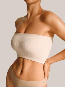 Barelissa 1 pieza Bandeau acolchado sin costuras desmontable - Albaricoque - Ver 3
