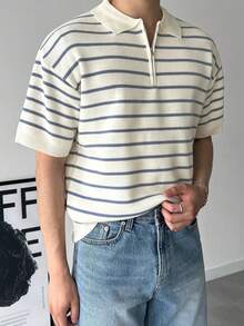 DAZY Men's Striped Summer Knit Top - Multicolor - View 5