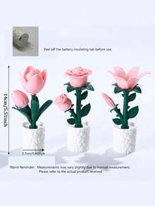 1PC Tulip Flower  Night Light,, Bedroom Decor, Living Room Decor, Home Decor, Wedding Decor, Holiday Decor, Birthday Gifts - Flower night light - View 2