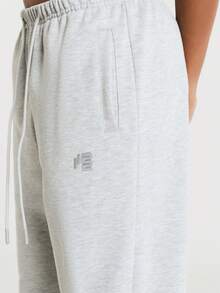 11SKNDS Oversized Relaxed Fit Sweatpants With Elastic Drawstring Waist, Wide Leg Jogger Pants, Heathered Fleece Lounge Trousers For Casual Everyday Wear - Light Grey - View 5