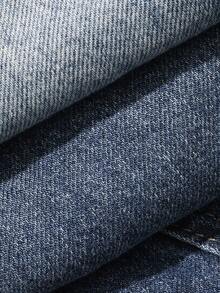 DAZY Falda casual de mujer de estilo coreano asimétrica de denim lavado para la escuela - Azul - Ver 3
